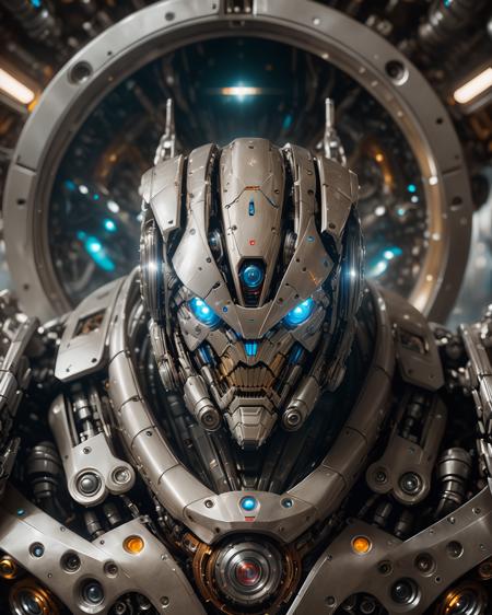 16321-69423-full_body, 1man, mecha, glowing blue eyes, cute, biomechanical, complex robot, interior spaceship background in bokeh, hyper rea.png